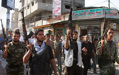 Ozbrojenci vládního Hamasu. 
