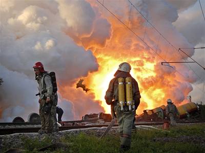 Havárie vlak s fosforem na Ukrajin.