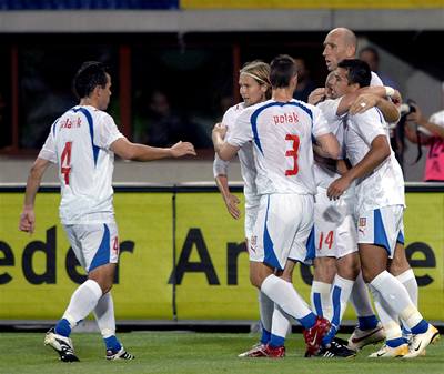 Jan Koller práv vstelil jediný gól R v Rakousku.