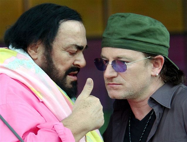 Luciano Pavarotti a Bono Vox