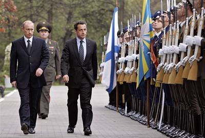 Francouzský prezident Sarkozy na návtv v Rusku.