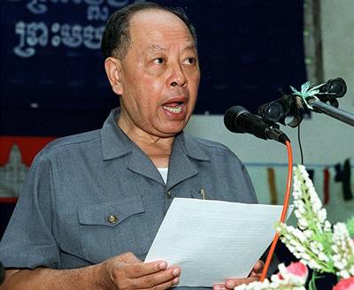 Bývalý ministr zahranií Rudých Khmer Ieng Sary.