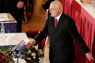 Václav Klaus nkolik okamik po zvolení
