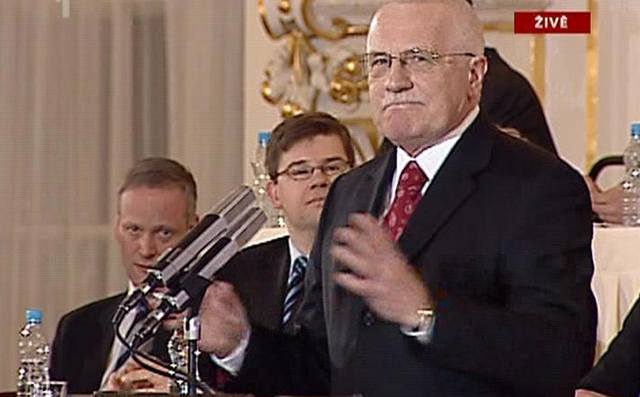 Václav Klaus má první projev po zvolení