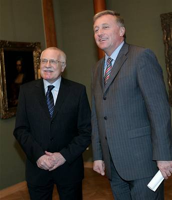 Václav Klaus a premiér Mirek Topolánek.