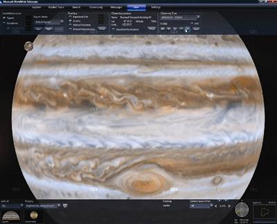 Wordwide Telescope zobrazuje Jupiter a jiná vesmírná tlesa.