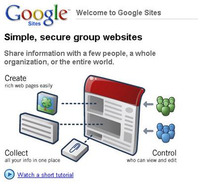 Google Sites: redakn systm zdarma