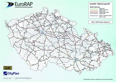 Mapa rizikových silnic v R.