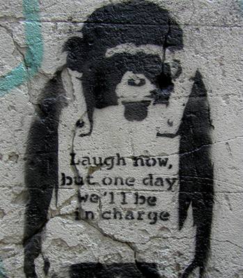 Banksyho graffiti v Londýn