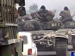 Gruznsk jednotky v tancch bhem konfliktu se separatisty v Jin Osetii.