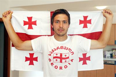 Gruzínský fotbalista Tatanašvili Dimitrij, hrající za Plzeň.  