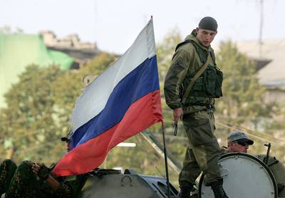 Ruský voják na tanku