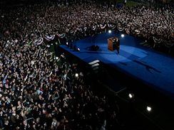 Barack Obama p�i v�t�zn�m projevu