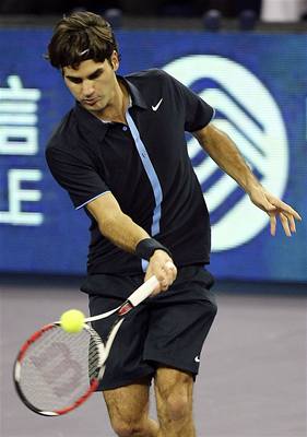 Roger Federer v akci.