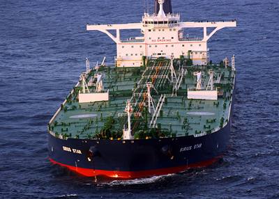 Unesený saúdskoarabský ropný tanker Sirius Star. 