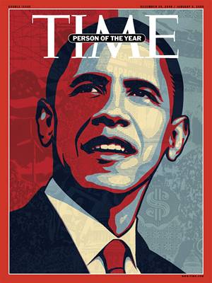 Obálka časopisu Time, který vyhlásil nově zvoleného amerického prezidenta Baracka Obamu osobností roku.