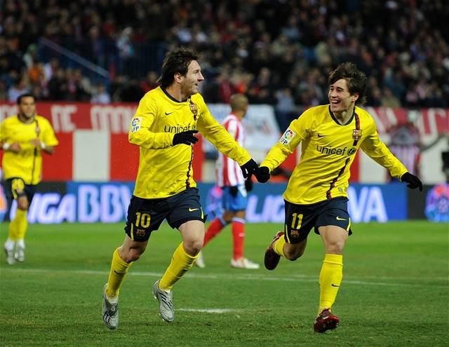 Dvojice zázraných mladík - Messi (vlevo) a Bojan Krkic.