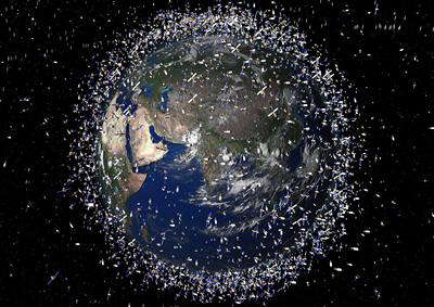 Na obné dráze Zem je zhruba 17 000 objekt. Obrázek zveejnný Evropskou kosmickou agenturou je poítaovým ztvárnním souasné situace na obné dráze.