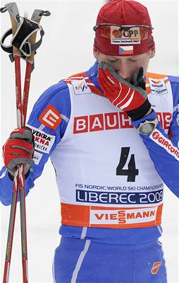Zklamaný Luká Bauer po skiatlonu.