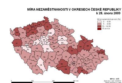 Nezamstnanost v noru 2009