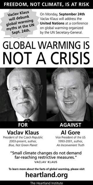 Klaus: Zmny klimatu jsou zanedbateln