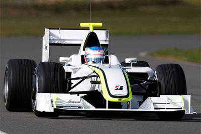 Jenson Button ve svém voze Brawn GP.