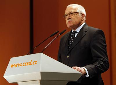 Václav Klaus na sjezdu sociálních demokrat