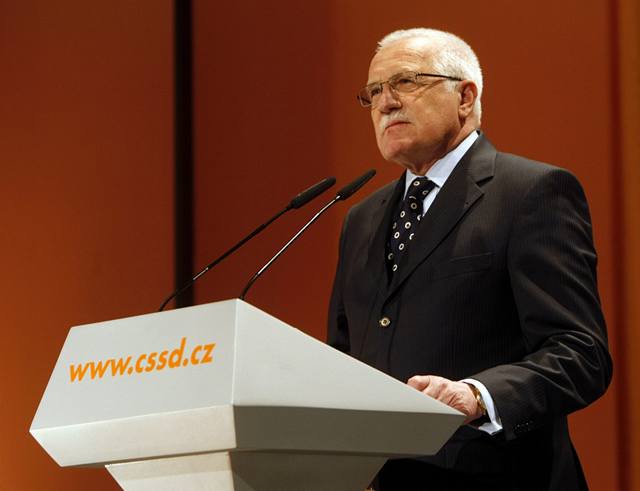 Václav Klaus na sjezdu sociálních demokrat