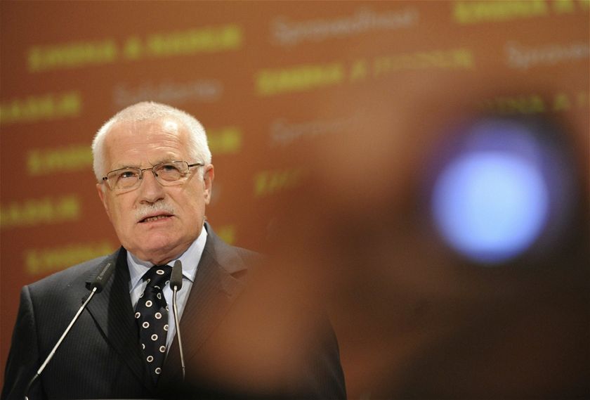 Prezident Václav Klaus a jeho projev