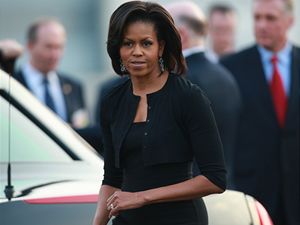 Obama v Praze. Manelka americkho prezidenta Michelle Obamov.