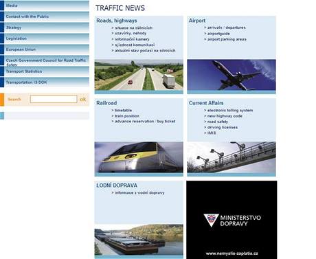 eskému ministerstvu dopravy se vloudila do anglické verze internetových stránek chyba. 