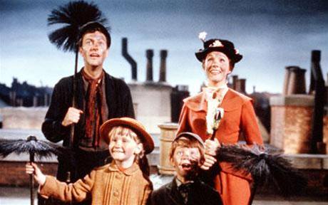 Scéna z filmu Mary Poppinsová, který byl natoen v roce 1964.
