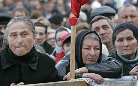 Protesty v Gruzii - pznivci opozice