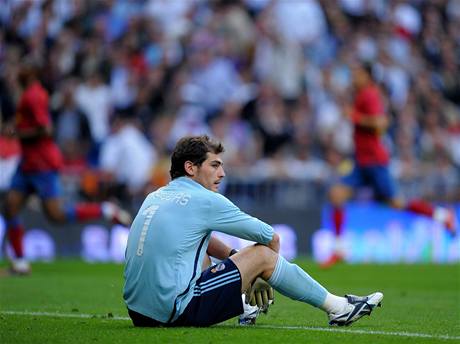 Zklamaný brankář Realu Madrid Iker Casillas.