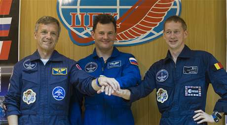 Posádka ruské vesmírné lodi Sojuz.