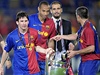 Messi, Henry, Guardiola a Sylvinho s uatým pohárem.