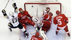 Guerin se raduje z jediného gólu Pittsburghu.