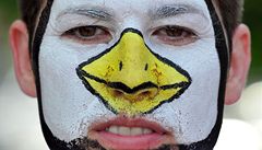 Extravagantní fanou�ek Pittsburghu.