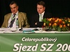 Karel Schwarzenberg na sjezdu Strany zelených v únoru roku 2007.