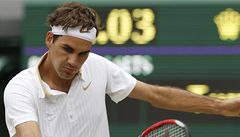 Soustředený Federer.