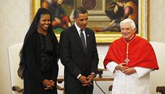 Michelle a Barack Obamovi s pape�em Benediktem XVI.