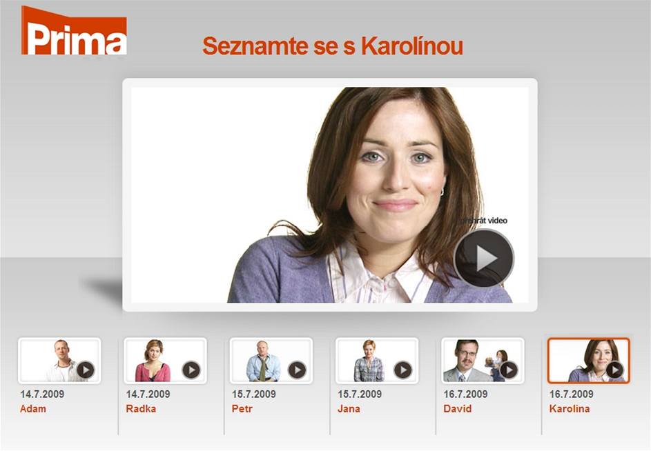 Web nového seriálu P�e�lapy televize Prima 