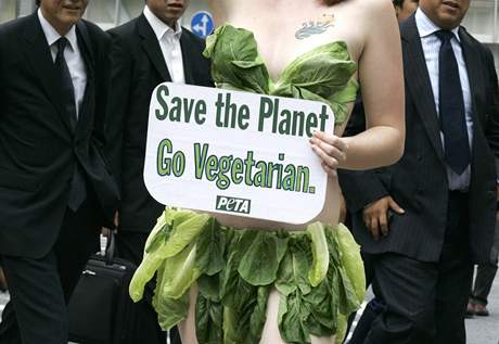Aktivistky protestovaly za vegetariánství