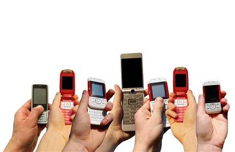 Mobilní telefony - ilustraní foto.