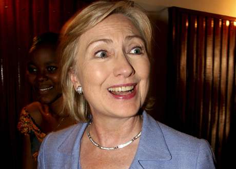 Hillary Clintonová na návtv univerzity v Kongu.