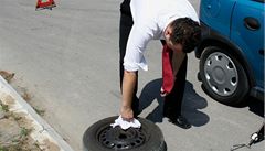 Výmna pneumatiky - ilustraní foto.