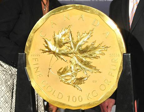 Stokilová kanadská zlatá mince