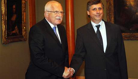 Prezident Václav Klaus se setkal na Praském hrad s premiérem Janem Fischerem