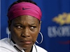Serena Williamsová na tiskové konferenci po prohe s Kim Clijstersovou v semifinále US Open.
