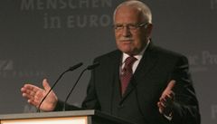 Václav Klaus pi projevu v Pasov